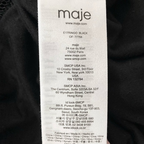 MAJE Ringo Basket Weave Lace Fit & Flare Dress Paris Sleeveless Black - Picture 10 of 11